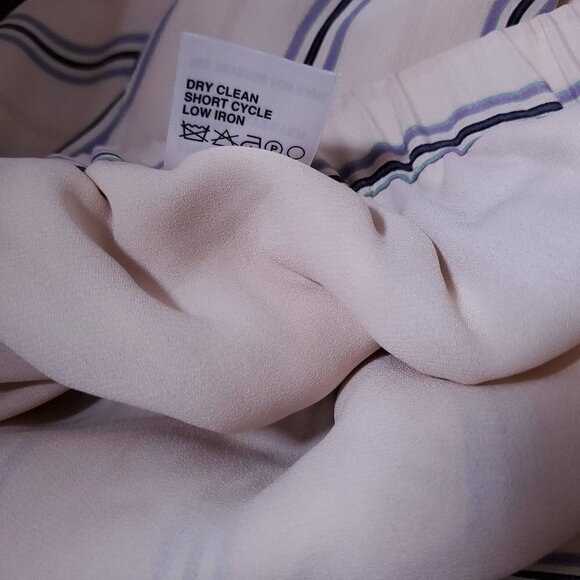 ❤️054 Per se Silk High Waist Wide Leg Striped Pants - Picture 7 of 8